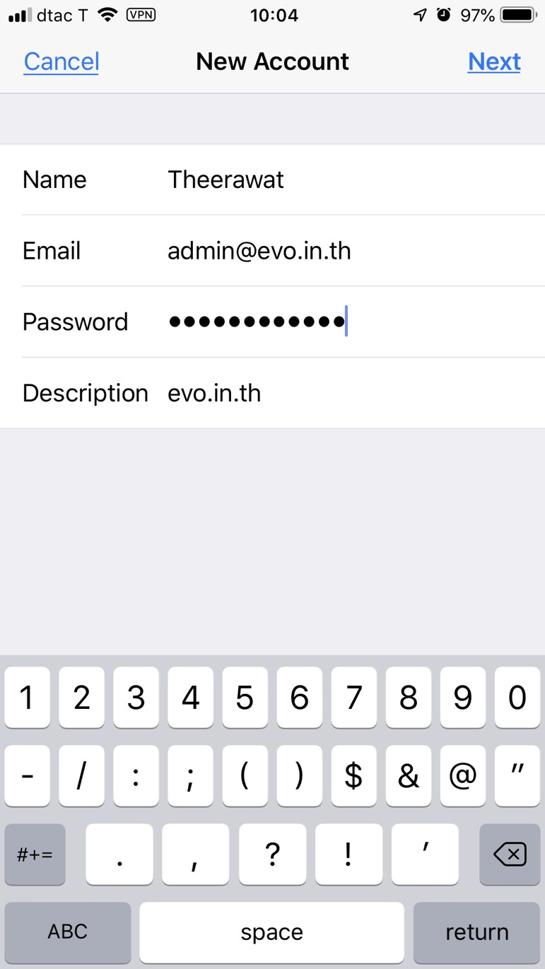 add mail account ios & android